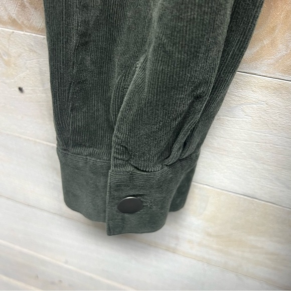 Eileen Fisher Organic Cotton Corduroy Shirt Jacket Womens Medium Olive Green - Picture 4 of 11